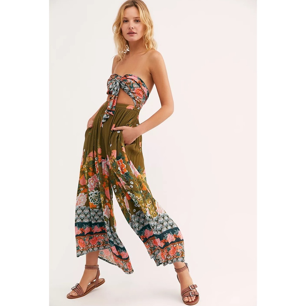 NWT FREE PEOPLE Bali Birds Of Paradise One Piece Jumpsuit Size Medium